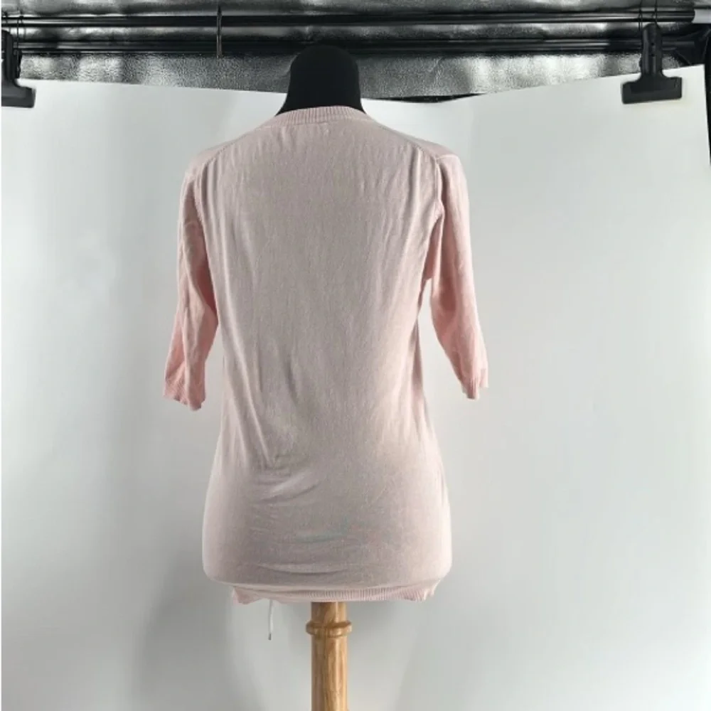 Burberry knit top silk cashmere blend light pink minimalist luxury soft sz sm - Picture 10 of 11